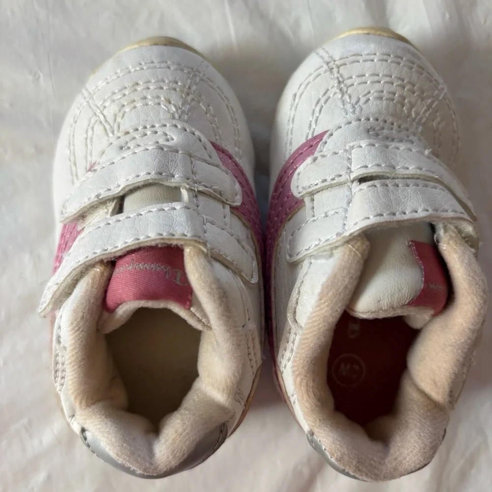 Champion White Pink Baby Walker Sneaker SZ 2W Gently Worn